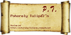 Pohorely Tulipán névjegykártya